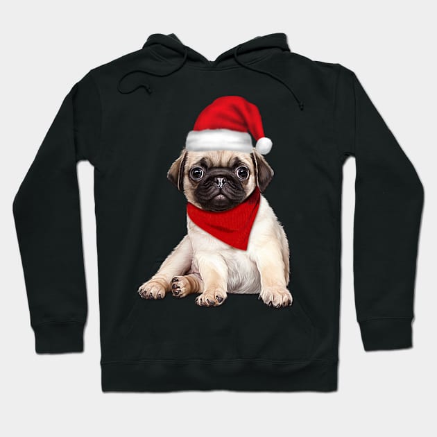 Christmas Pug - Dog lover Christmas Hoodie by Dynasty Arts